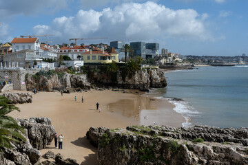 strip of atlantic beaches in lisbon portugal - 756723817