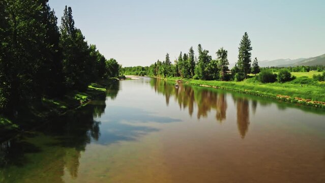 Aerial View of Bitterroot River and Valley