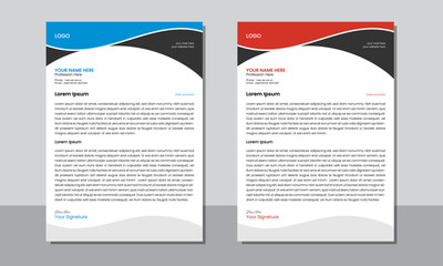 Modern simple corporate letterhead template design for business, vactor file .