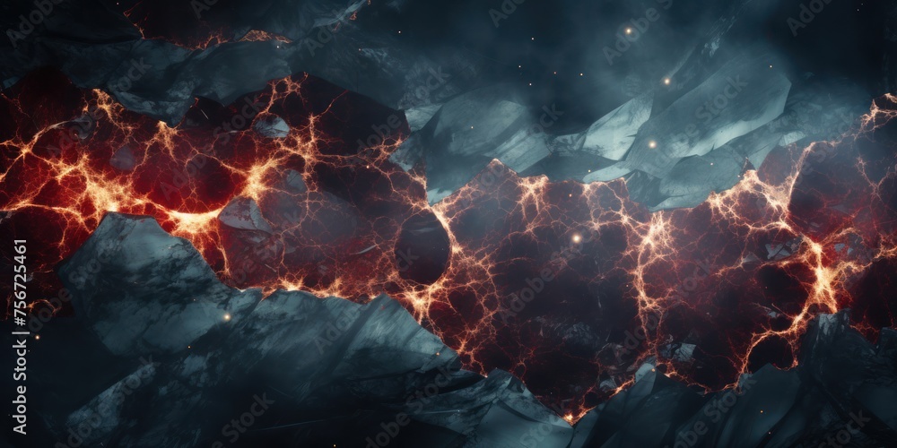 Aufkleber dark background with red and yellow lights generative ai