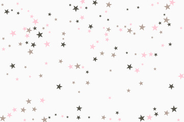 Star confetti. Silver casual confetti background. Bright design pattern. - 756725674