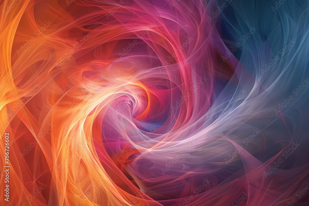 Aufkleber abstract composition with dynamic colorful swirls and soft textures