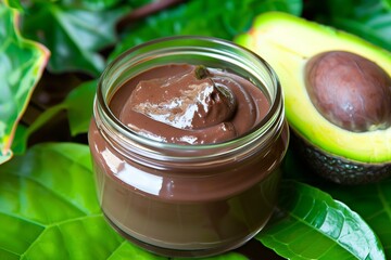 Zero-waste avocado and chocolate pudding, sweetened with organic maple syrup, in celebration of Earth Day's principles of sustainable eating.