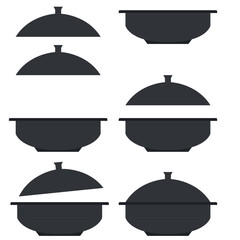 한국의 가마솥, 냄비, 밥솥, 압력밥솥 이미지 벡터 일러스트