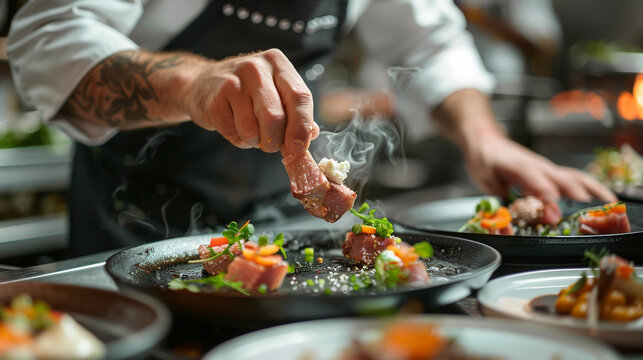 Private chefs craft a jaw dropping spectacle turning a four course meal into an unforgettable culinary journey