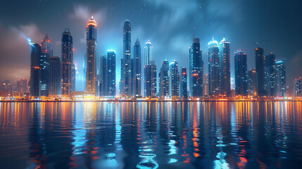 sky high urban planning creating night cities protected from pandemonium - obrazy, fototapety, plakaty
