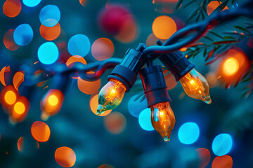 Green tech innovation during the holidays a sapphire light leading to sustainable celebrations - obrazy, fototapety, plakaty