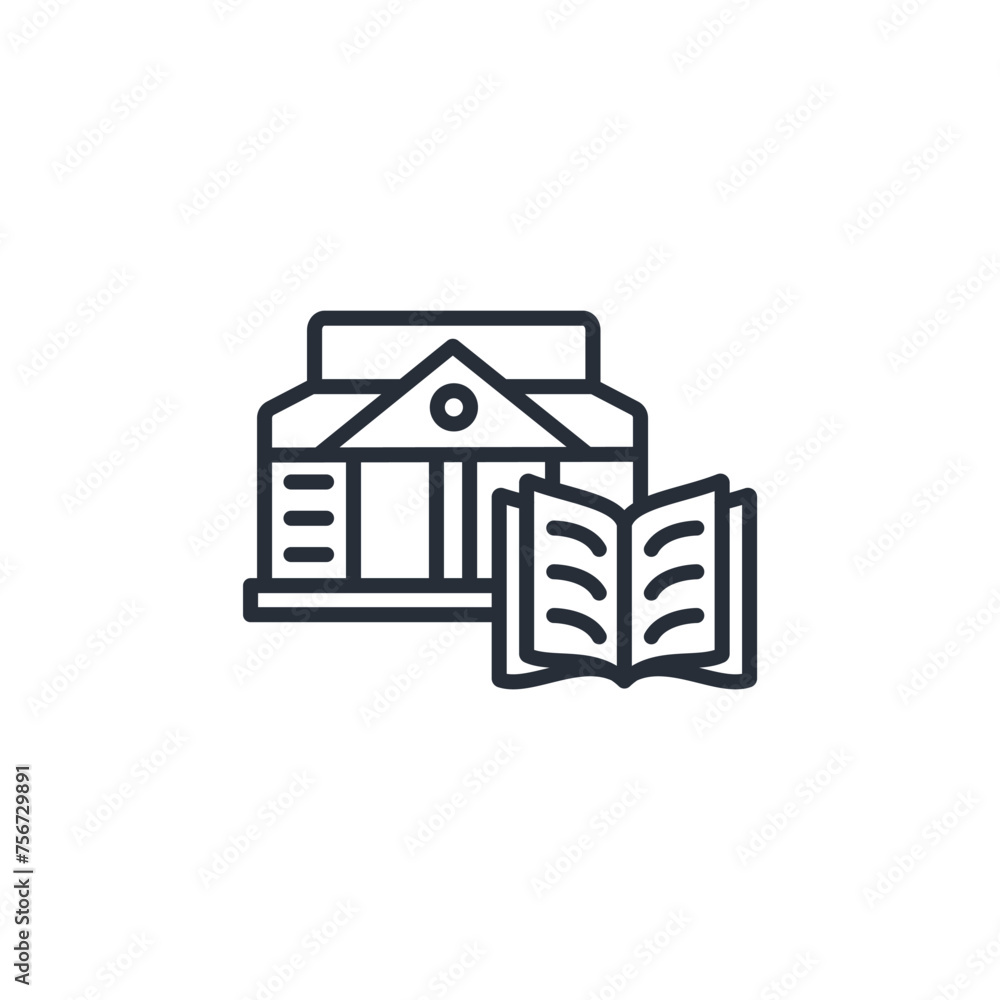 Poster library icon. vector.editable stroke.linear style sign for use web design,logo.symbol illustration.