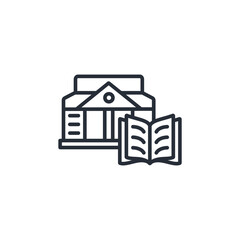 library icon. vector.Editable stroke.linear style sign for use web design,logo.Symbol illustration.