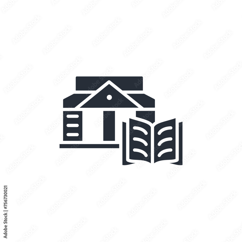 Poster library icon. vector.editable stroke.linear style sign for use web design,logo.symbol illustration.