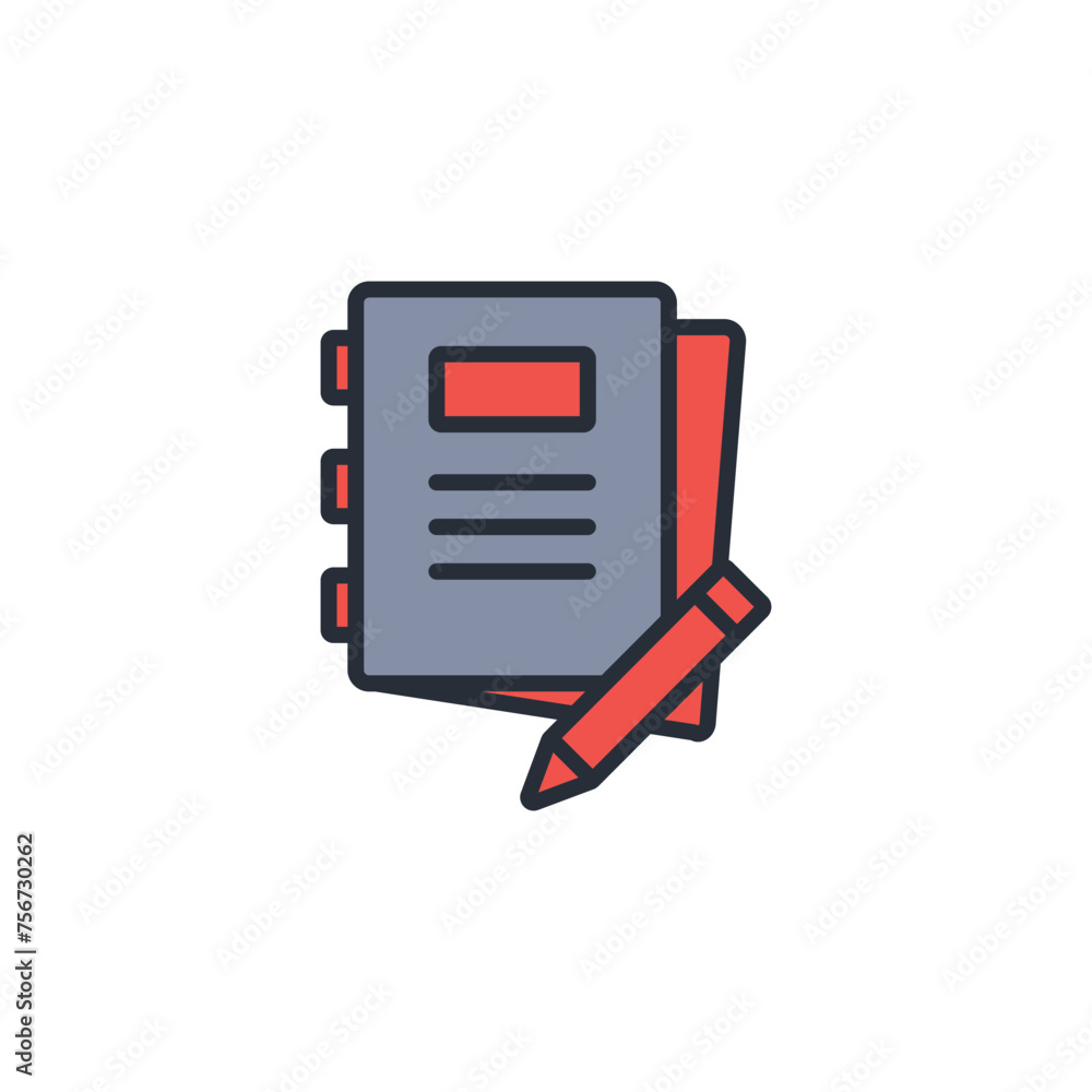 Poster note book icon. vector.editable stroke.linear style sign for use web design,logo.symbol illustration