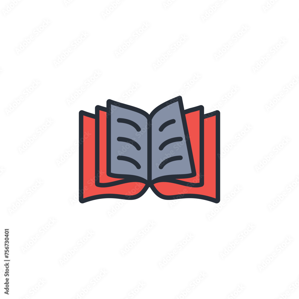 Poster open book icon. vector.editable stroke.linear style sign for use web design,logo.symbol illustration