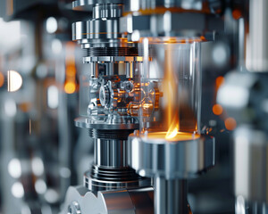 Fototapeta na wymiar Industrial machine with candle