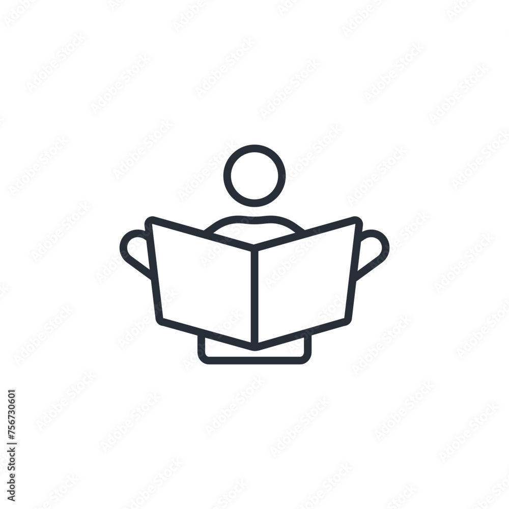 Poster read icon. vector.editable stroke.linear style sign for use web design,logo.symbol illustration.