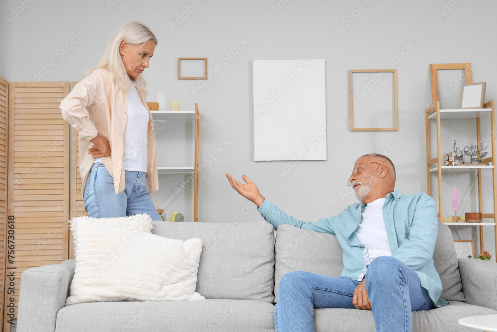 Canvas Prints mature couple quarreling at home. divorce concept