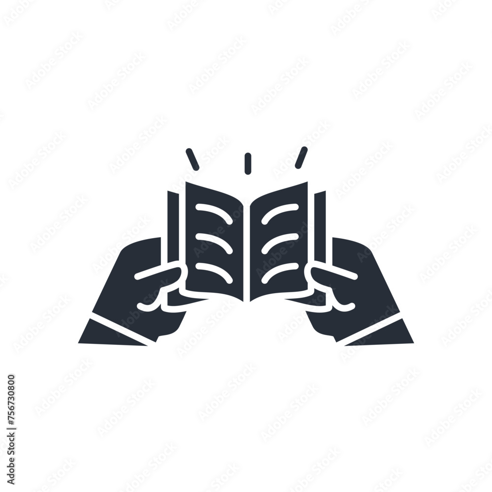 Poster read a book icon. vector.editable stroke.linear style sign for use web design,logo.symbol illustrati