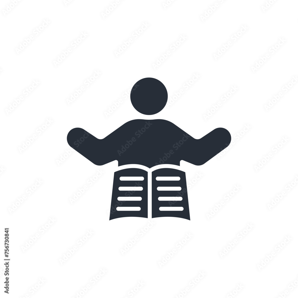 Poster reader icon. vector.editable stroke.linear style sign for use web design,logo.symbol illustration.