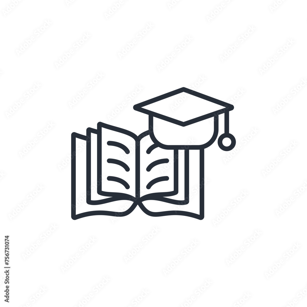 Poster study icon. vector.editable stroke.linear style sign for use web design,logo.symbol illustration.
