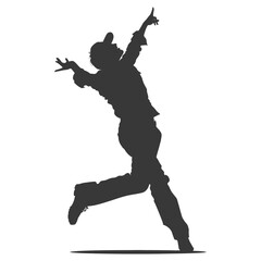 Fototapeta na wymiar Silhouette person dancing in action black color only