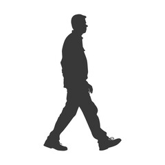 Fototapeta na wymiar Silhouette person walking in action black color only
