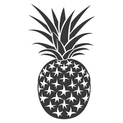 Silhouette Pineapple Fruit black color only