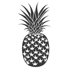 Obraz premium Silhouette Pineapple Fruit black color only