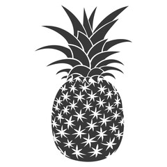 Obraz premium Silhouette Pineapple Fruit black color only