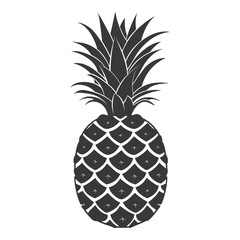 Obraz premium Silhouette Pineapple Fruit black color only