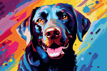 Bright colorful digital painting of the Labrador Retriever, bright summer palette, minimalist, masculine aesthetic, flat, 2D, stylized --ar 3:2 --v 5.2 Job ID: bde214d4-f353-444f-abad-6c3eff84411b