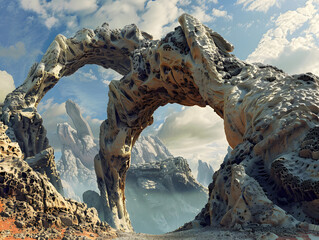 Fototapeta premium Surreal Mountain Twilight Landscape