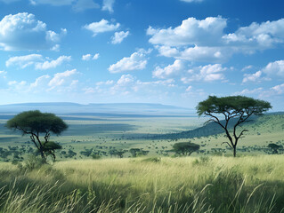 Obraz premium A Vast Savannah Stretching Out to the Horizon