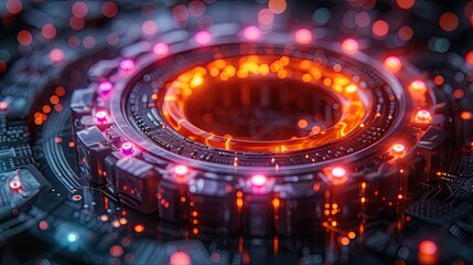 Close up Abstract Representation of a Quantum Computer