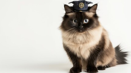 Balinese Cat in police uniform