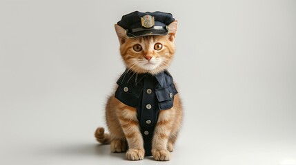 cat, Bambino Cat in police uniform