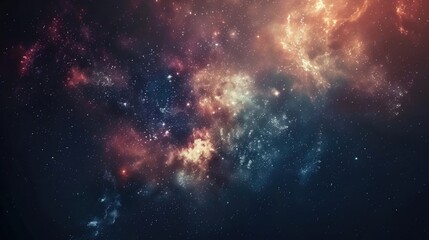 A space filled with lots of stars and nebulas. Ideal for science or astronomy-related projects - obrazy, fototapety, plakaty