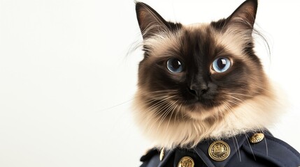 cat, Balinese Javanese Cat in police uniform