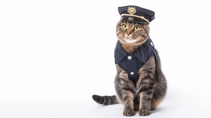 Ural Rex Cat in police uniform