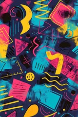 Obraz premium Vibrant Intersecting Lines and Shapes 