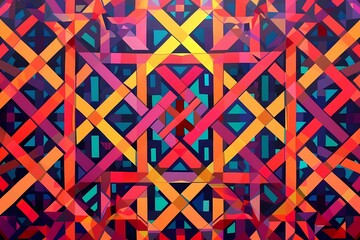 Vibrant Intersecting Lines and Shapes
