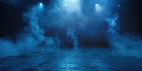 Smoke billowing from stage, suitable for music or theater themes - obrazy, fototapety, plakaty