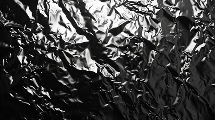 A black and white photo of a sheet of foil. Suitable for various design projects