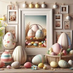 easter decoration with easter eggs