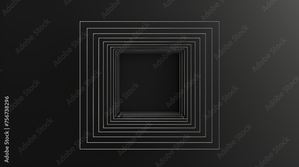 Poster abstract black square with white lines, suitable for graphic design projects