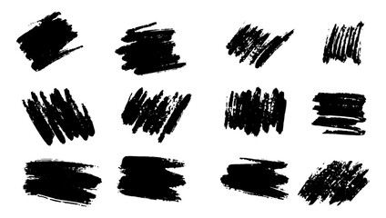 Set of different hand drawn vector strokes.