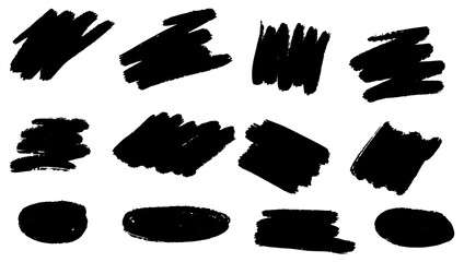Set of different hand drawn vector strokes. - obrazy, fototapety, plakaty