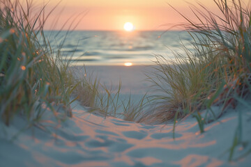 Strand Sonnenaufgang in den Dünen an der Ostsee