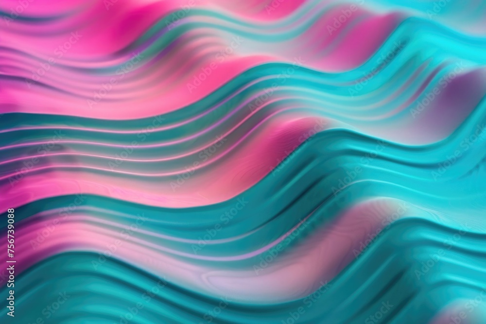 Poster Vibrant close up shot of a colorful wave pattern, perfect for backgrounds or design projects