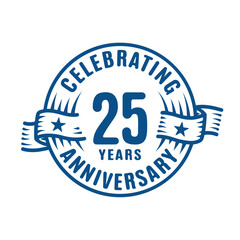 25 years logo design template. 25th anniversary vector and illustration.