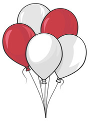red and white balloons without background