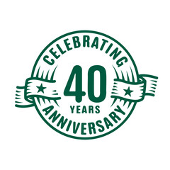 Obraz premium 40 years logo design template. 40th anniversary vector and illustration.